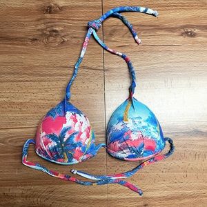 Beach Print Bikini Top